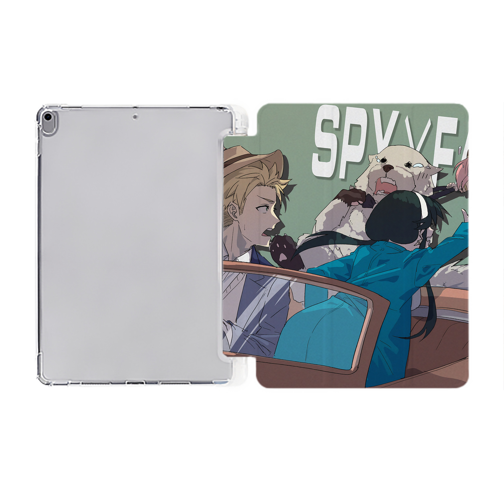 （画像用） SPY×FAMILY间谍家家酒 IPad ケース ペン収納付き 三つ折りスタンド PUレザー×シリコン 対応機種9.5/10.5/10.9インチ